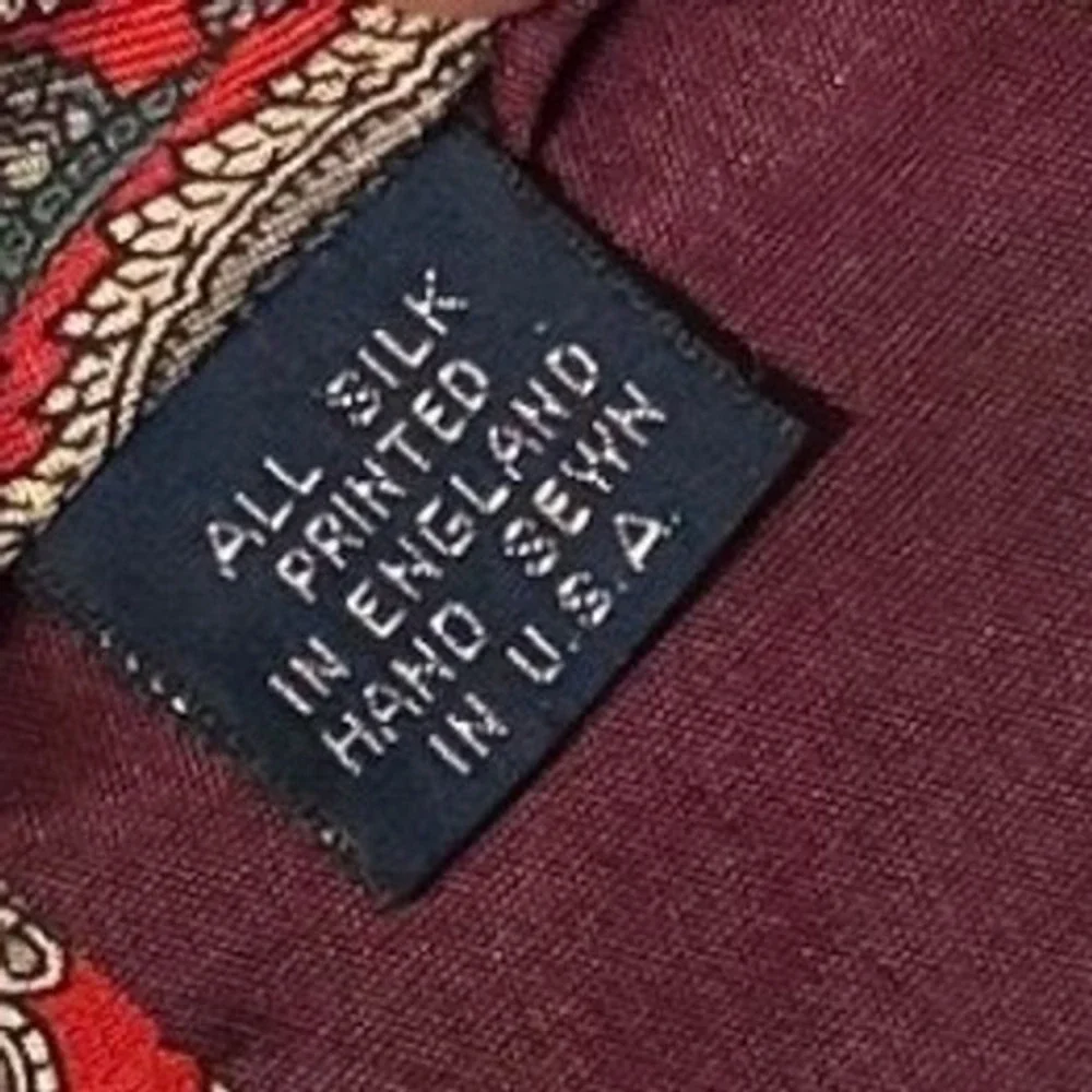 Allen Solly Silk Paisley‎ Necktie 3.5" Wide Red Gold Classic Mens Tie - Picture 4 of 6